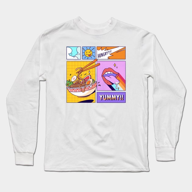 Yummy Ramen Long Sleeve T-Shirt by MvdSwink